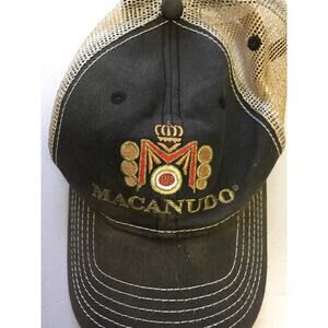 Macanudo Cigars Hat Snapback Adjustable Baseball Men's Trucker Cap Black Gold